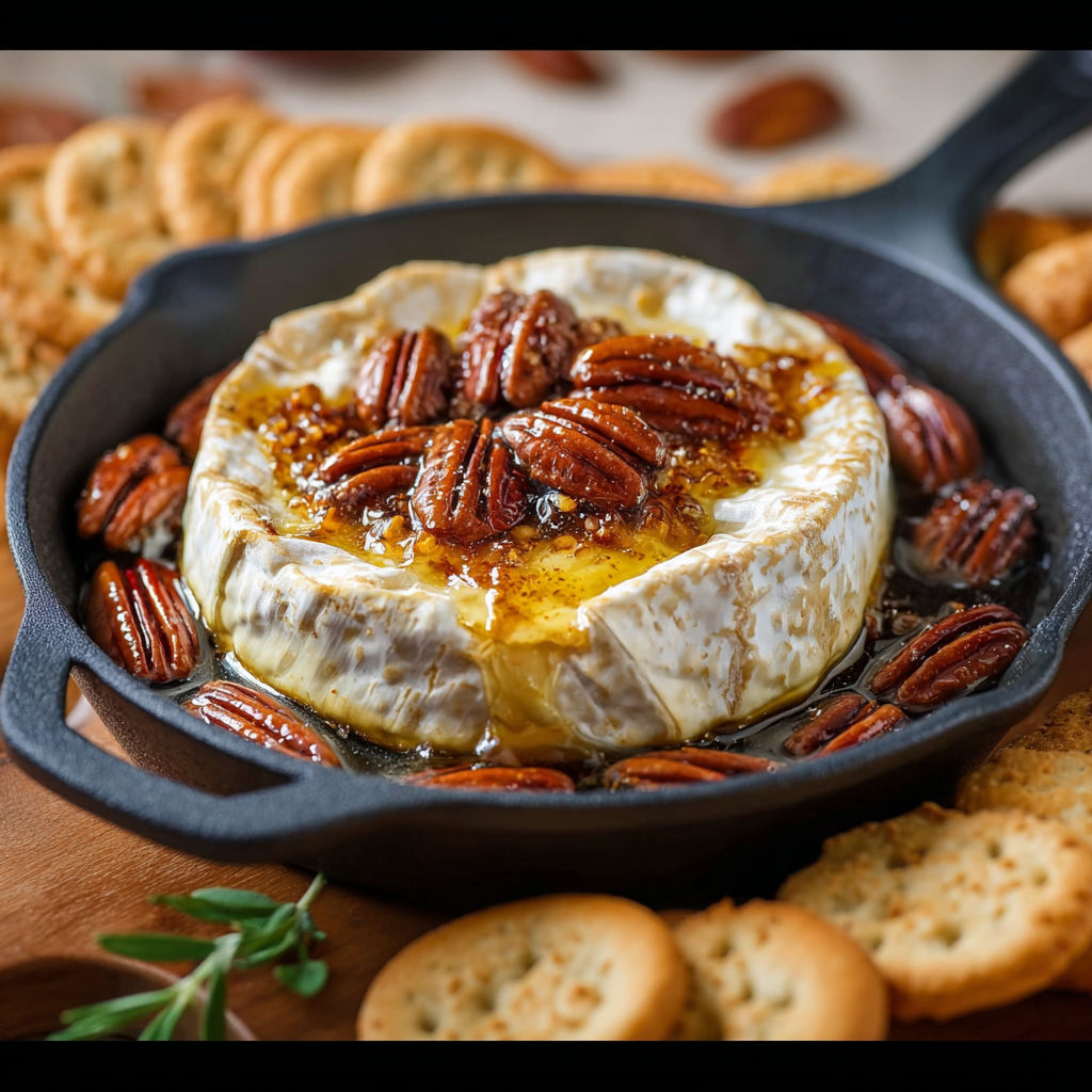 A pan of cheese with nuts on top.