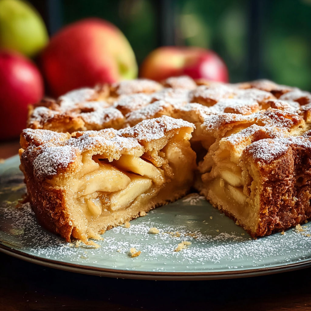 A slice of apple pie on a plate.