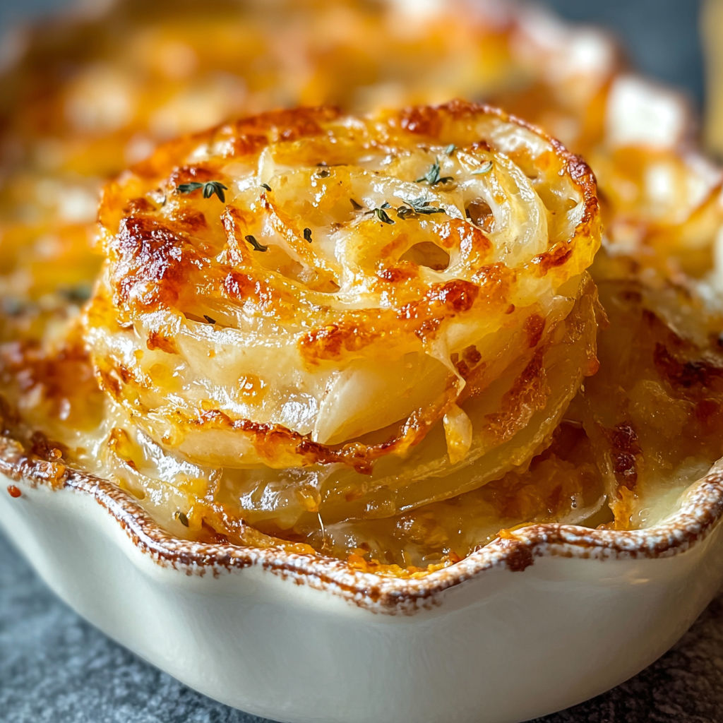 A bowl of food with a piece of onion in it.