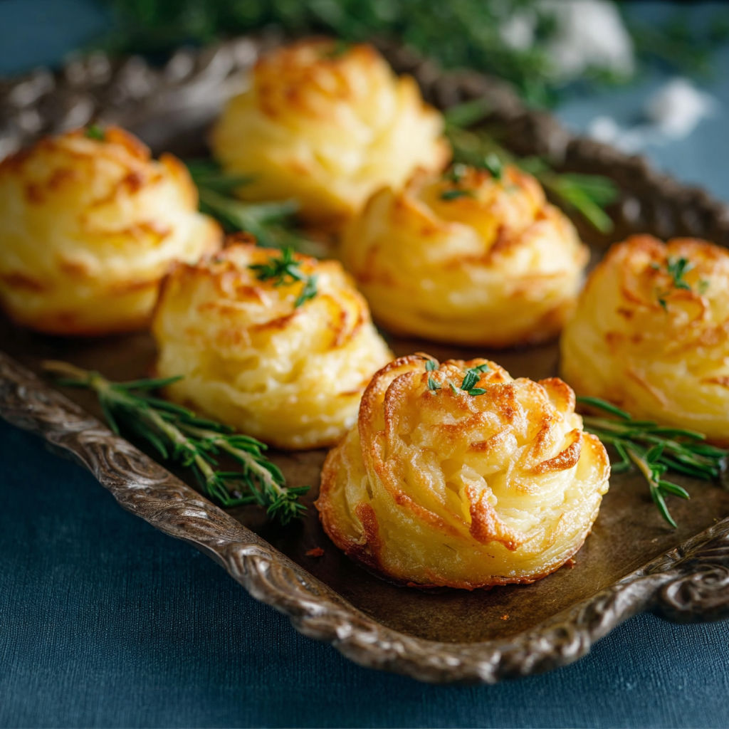 A plate of Duchess Potatoes.