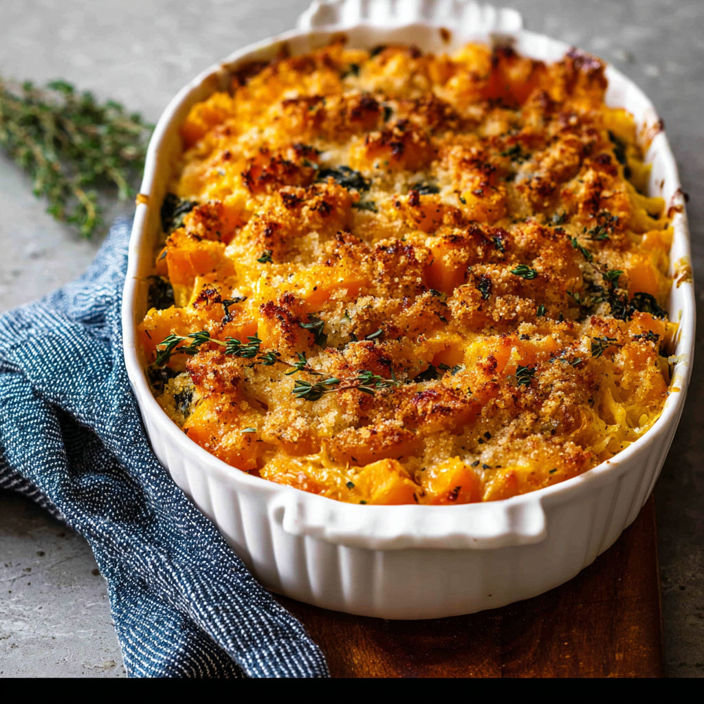 A white bowl filled with a casserole dish.