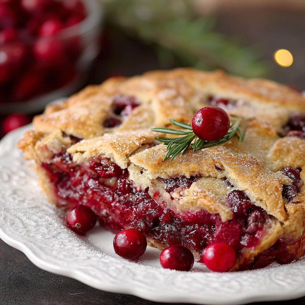 A slice of Nantucket Holiday Cranberry Pie.