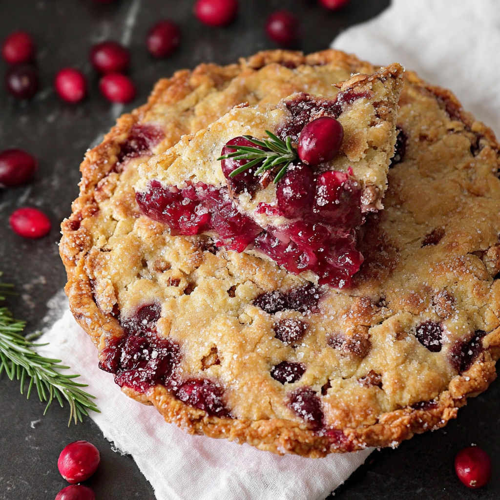 A slice of Nantucket Holiday Cranberry Pie.