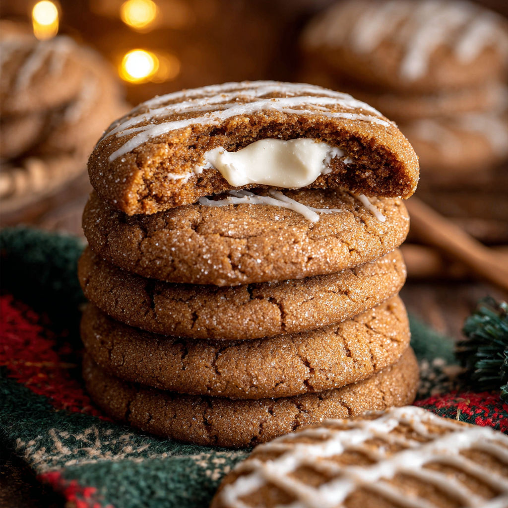 Gingerbread cookies with white frosting.