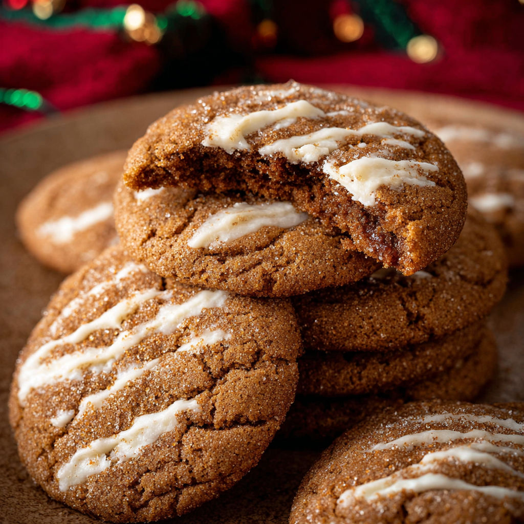 A stack of cookies with white icing.