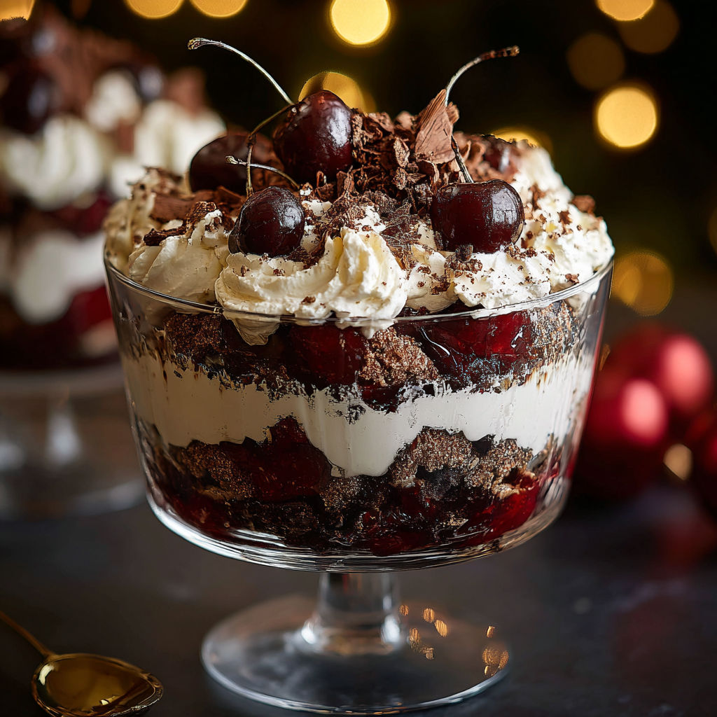 A dessert with cherries and chocolate.