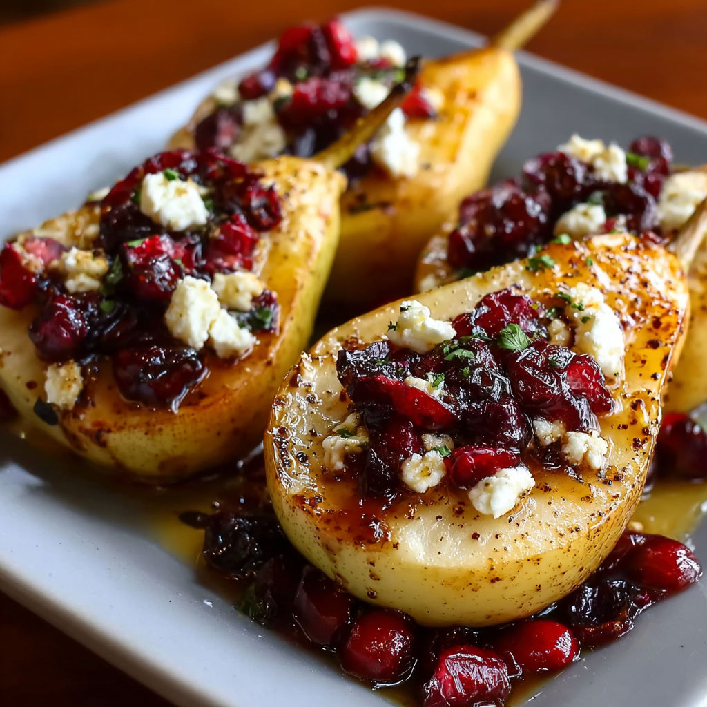 A plate of food with blue cheese and red berries.