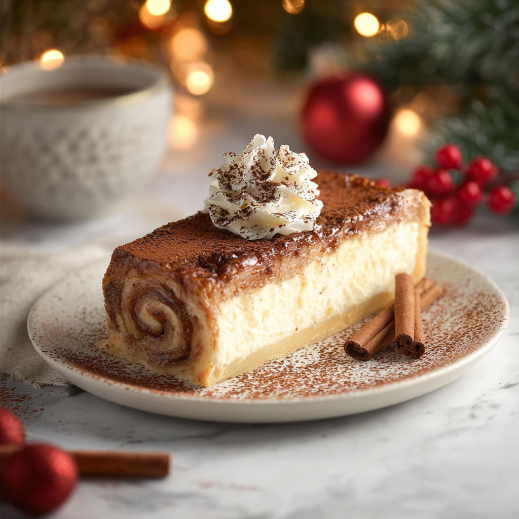 A slice of gourmet tiramisu yule log cake.