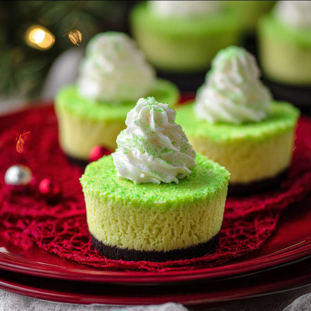 A plate of green and white cupcakes.