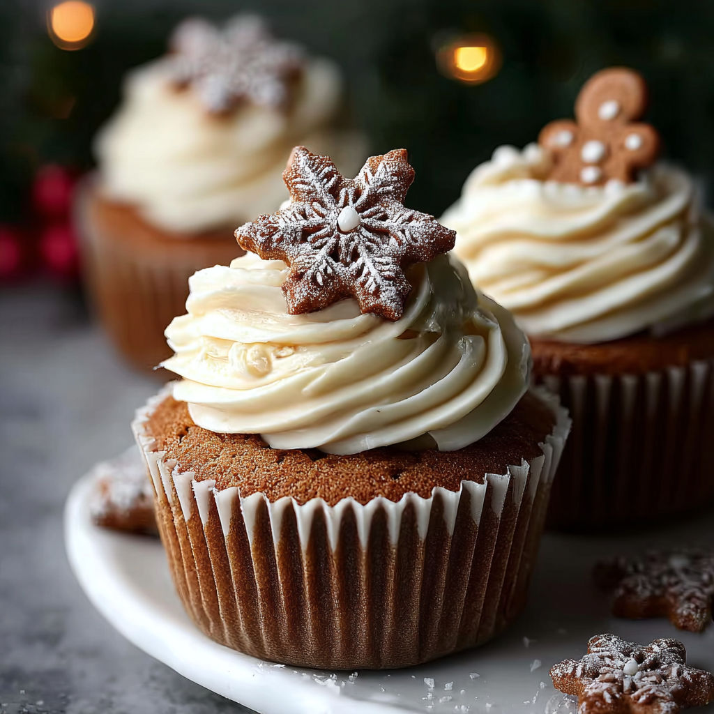A cupcake with a snowflake on top.