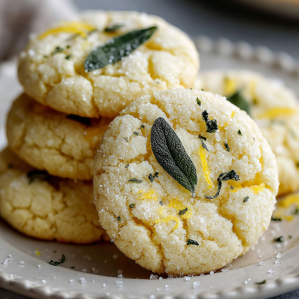 A plate of cookies with green leaves on top.