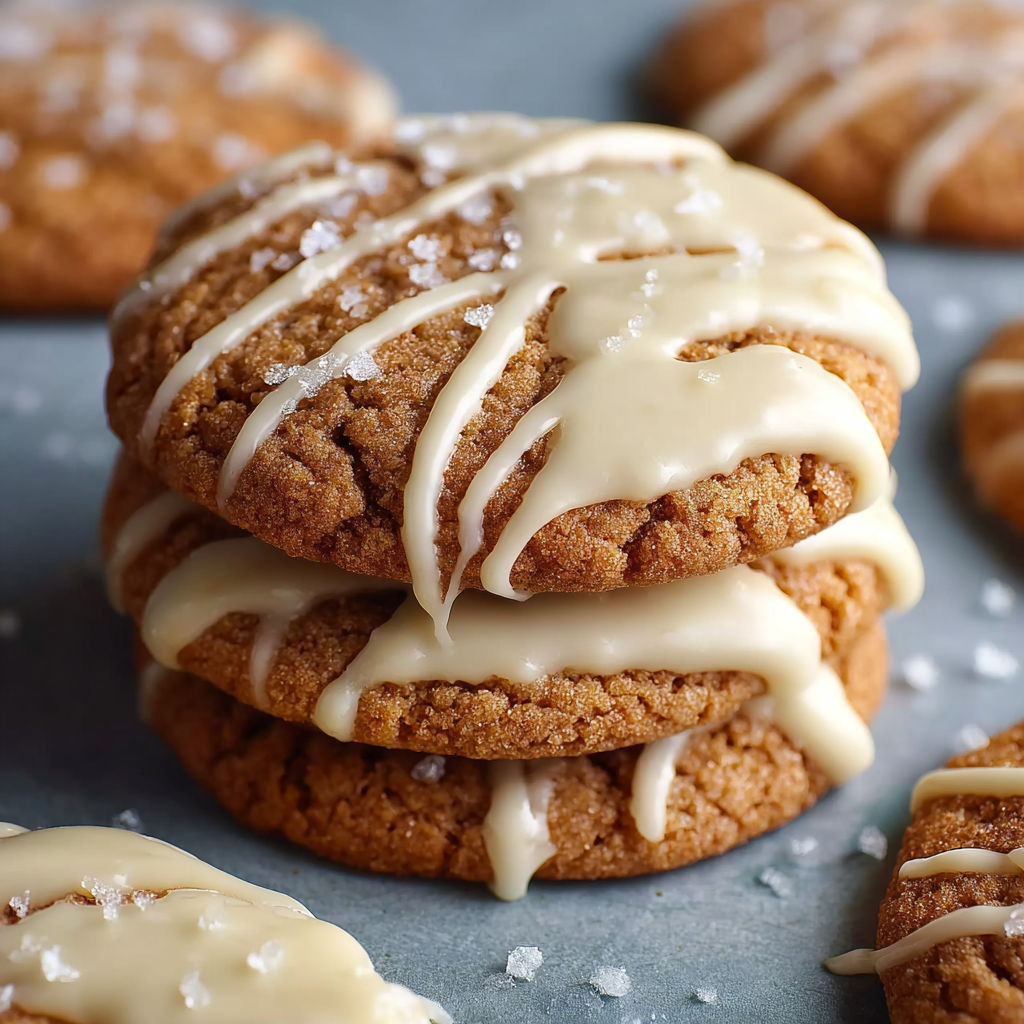 White chocolate dipped chewy maple cookies for Christmas.