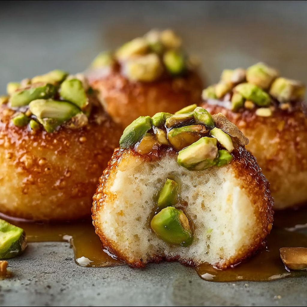 A close up of a pastry with nuts on top.