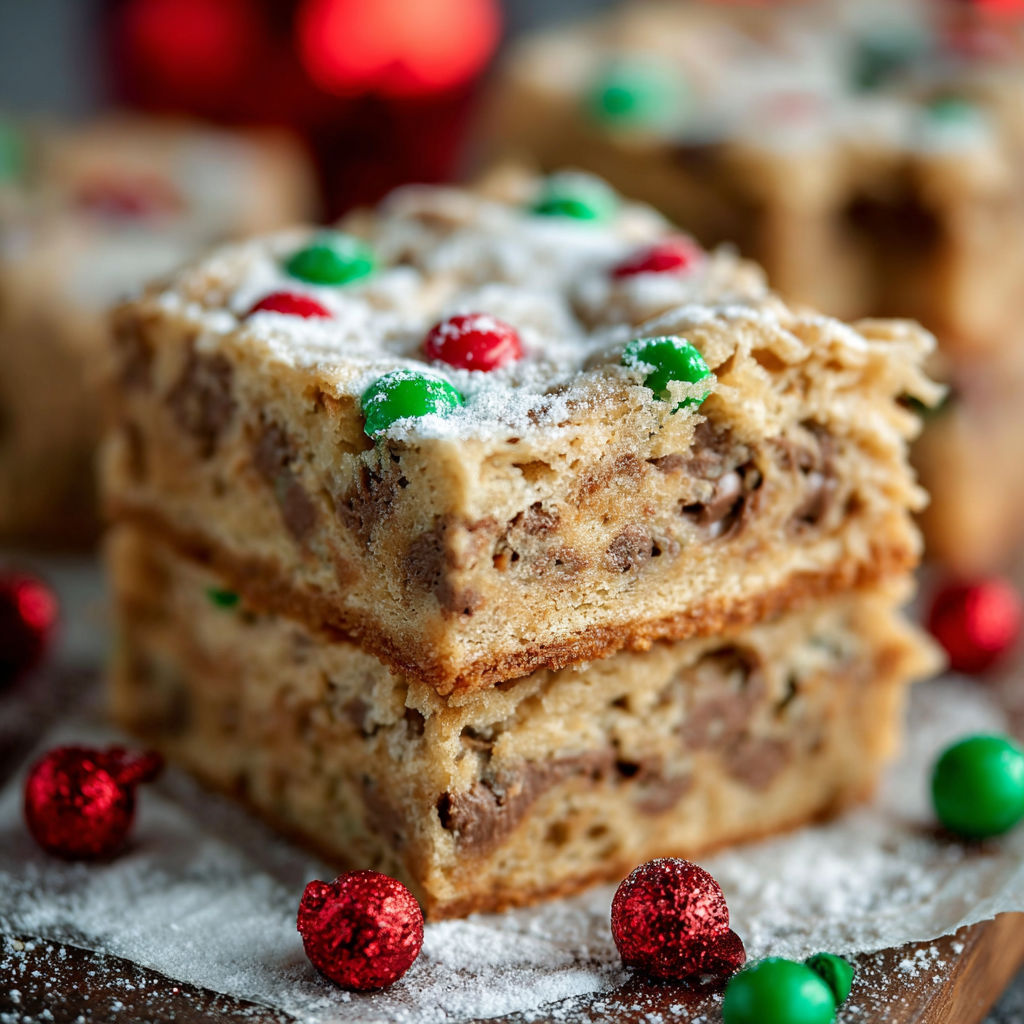 Gooey Christmas cookie bars.