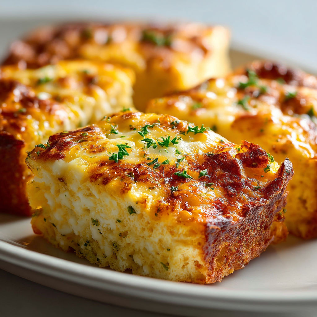 A plate of Martha Stewart Christmas Breakfast Casserole.
