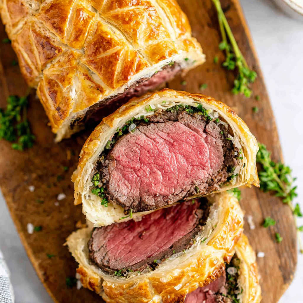 A pastry with meat in it.