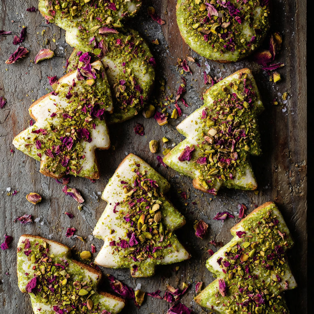 Pistachio Rose Sugar Cookies.