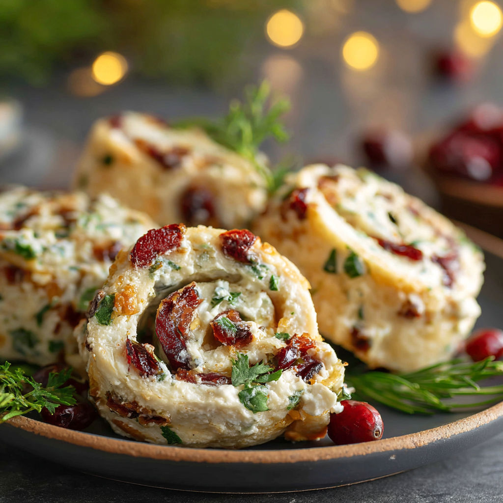 A plate of food with a roll and a cranberry.