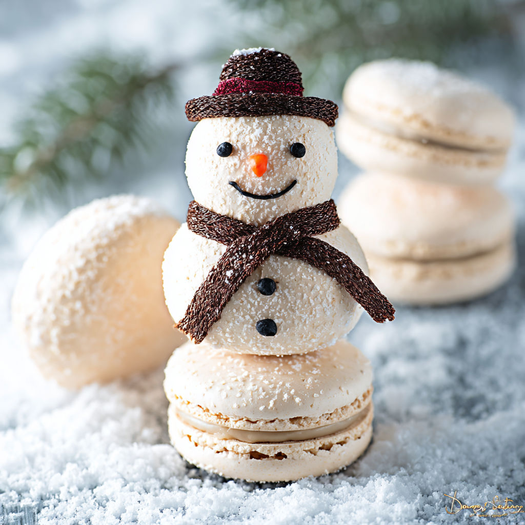 A snowman made out of cookies.
