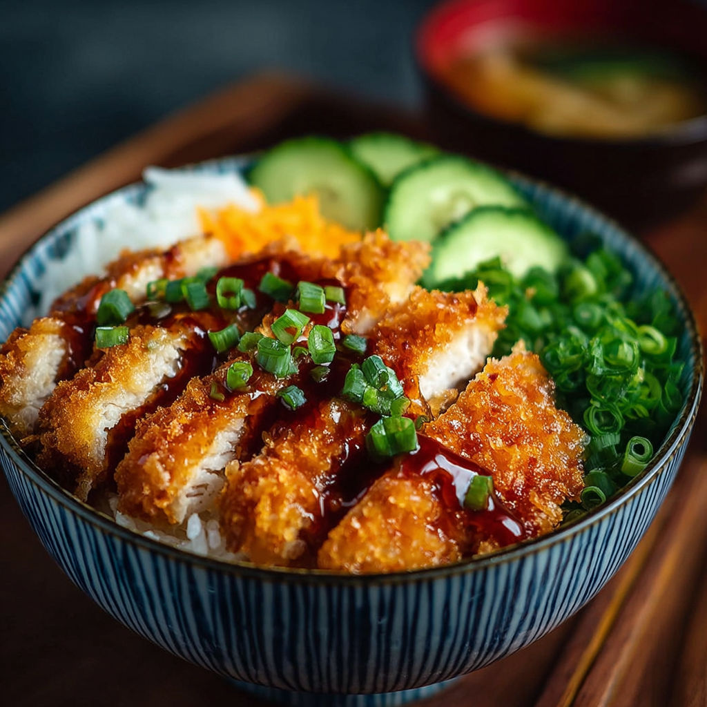 A bowl of crispy chicken katsu with vegetables.