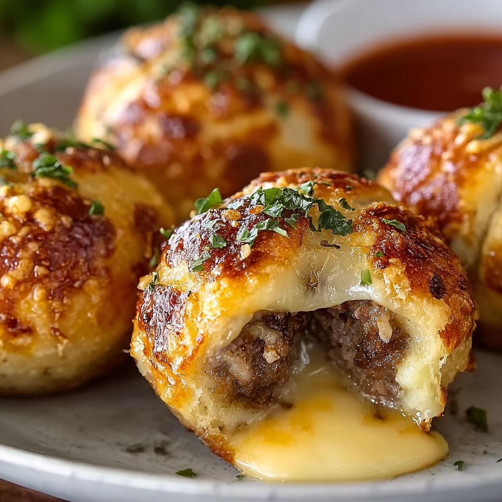 Garlic Parmesan Cheeseburger Bombs.