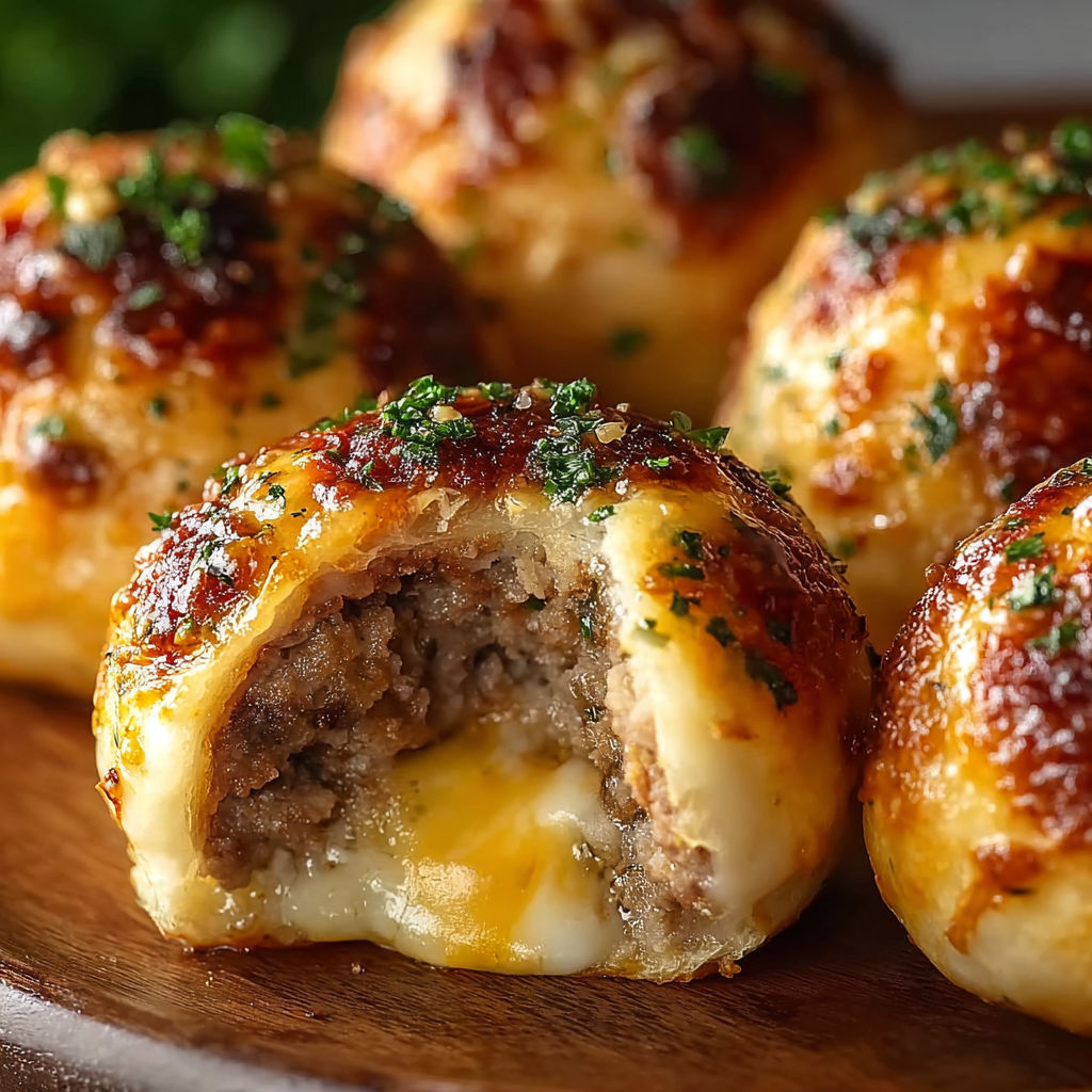 Garlic Parmesan Cheeseburger Bombs.