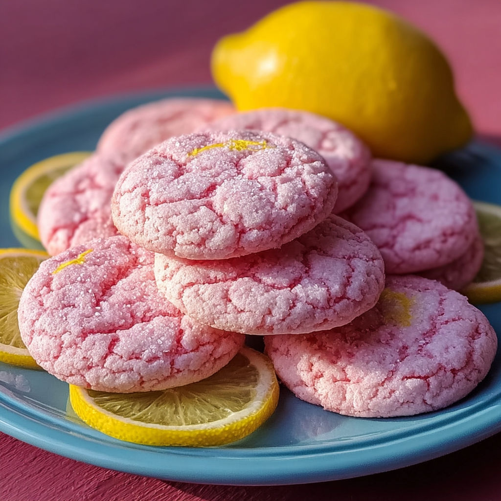 A plate of pink lemonade cookies.