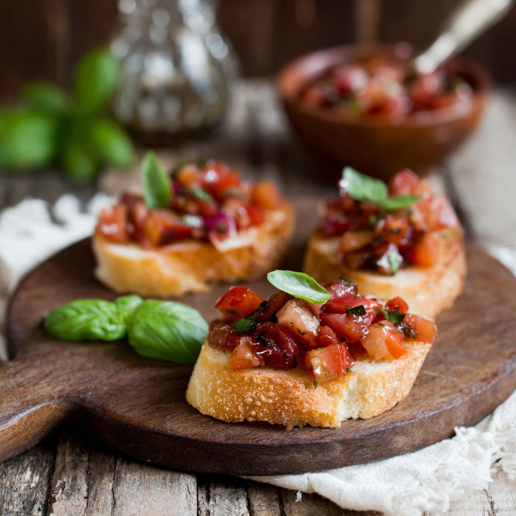 A wooden cutting board with two slices of pizza on it.