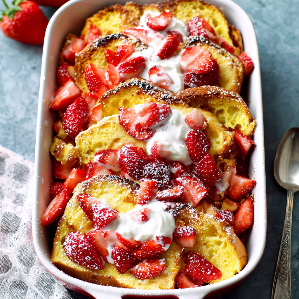 Baked Strawberries and Cream French Toast