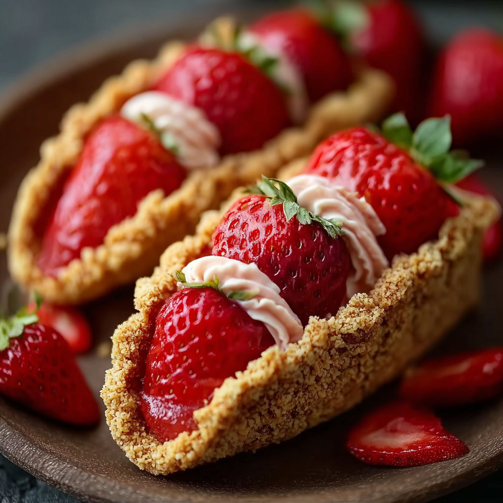 A plate of strawberries with whipped cream.