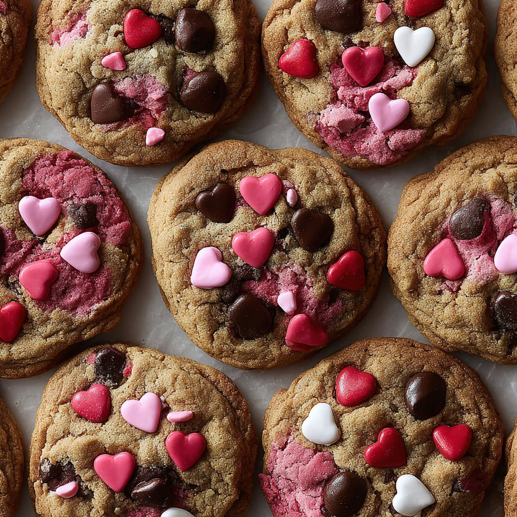 A plate of Valentine Monster Cookies.
