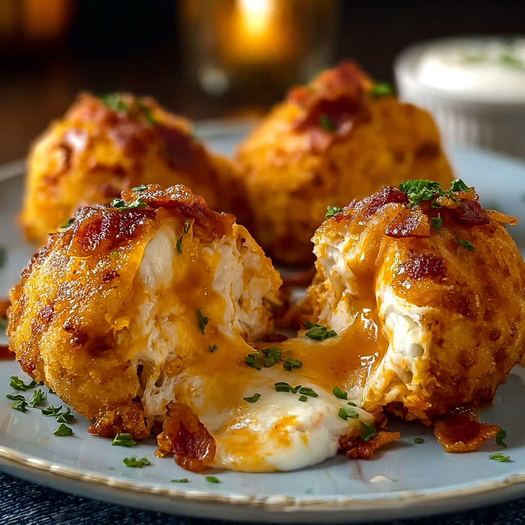 Buffalo chicken bacon mozzarella bombs for game day bliss.
