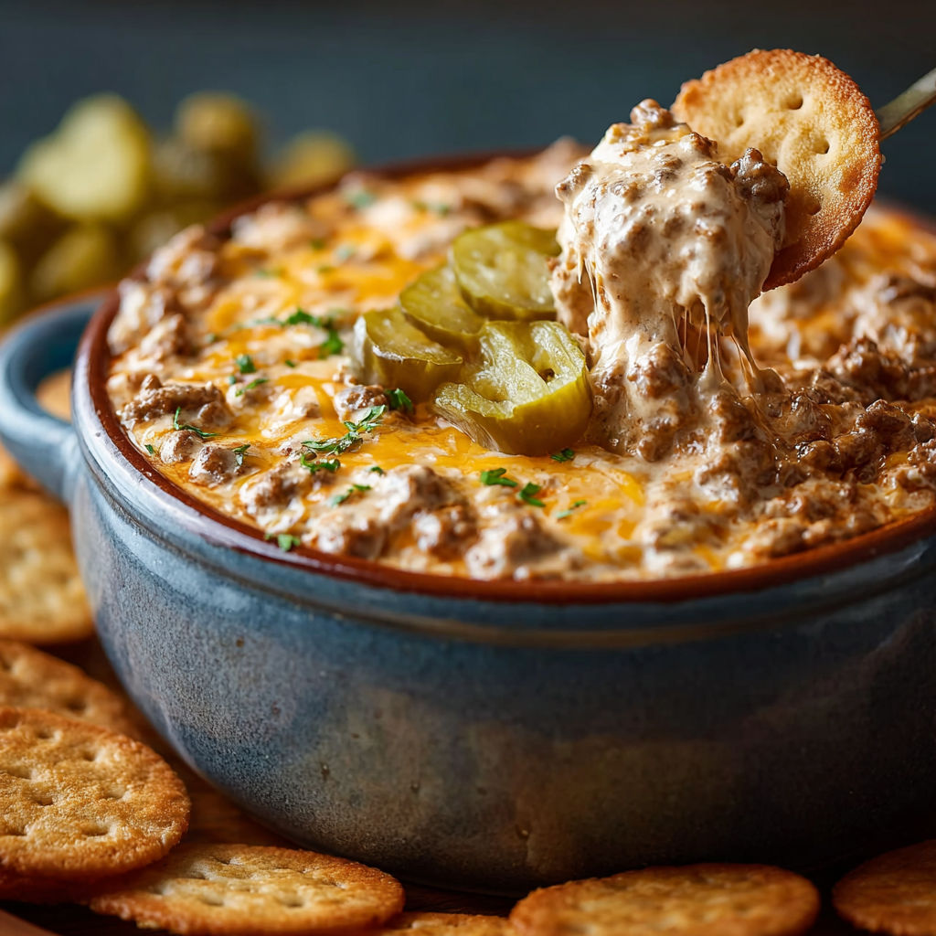 A crockpot filled with a big mac dip.