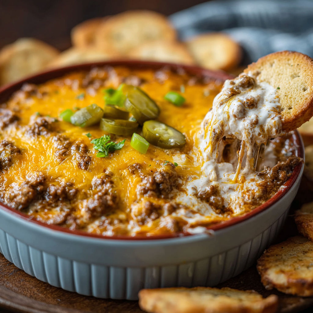 A crockpot filled with a Big Mac dip.