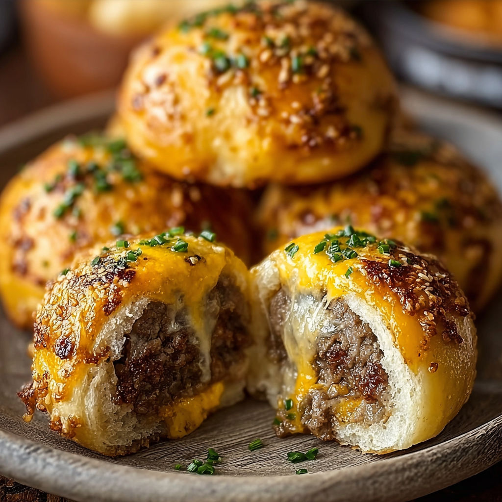 Garlic Parmesan Cheeseburger Bombs.