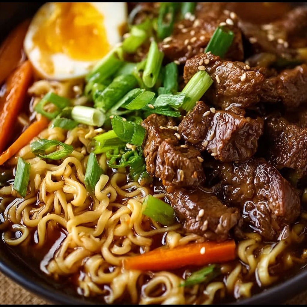 A bowl of beef and noodles.