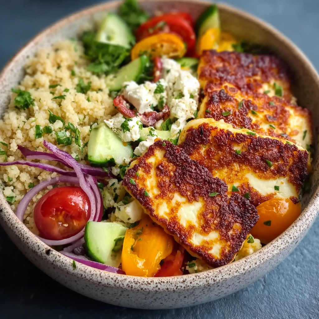 A bowl of food with a variety of ingredients.