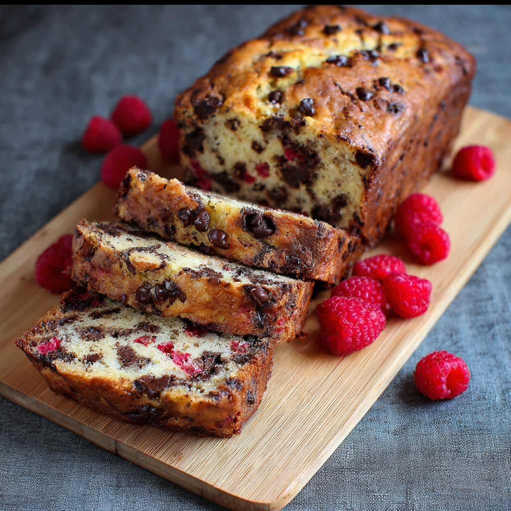 A slice of cake with raspberries on top.