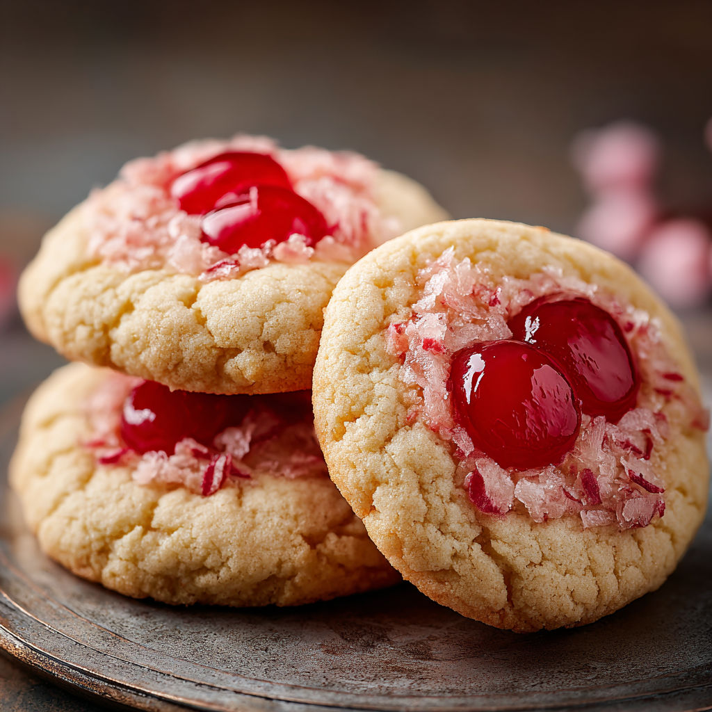 Almond Maraschino Cherry Cookies.