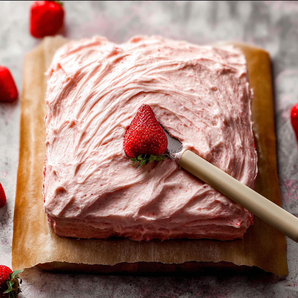 A slice of cake with a strawberry on top.