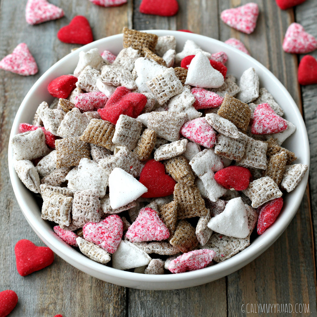 A bowl of cereal with hearts on it.