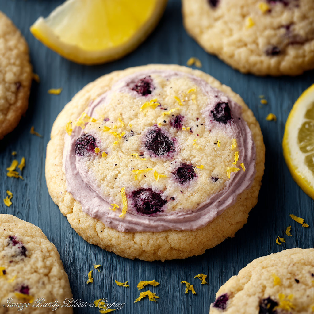 A blueberry cookie with lemon and orange zest.