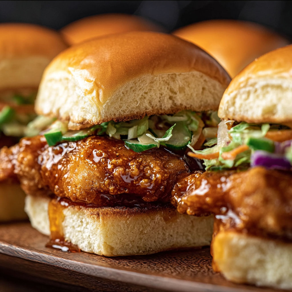 Nashville Hot Honey Butter Chicken Sliders.