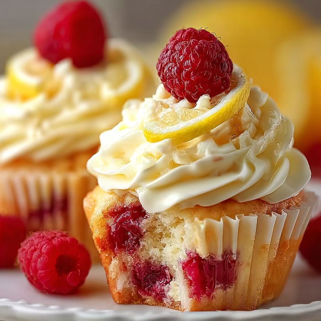 A cupcake with a slice of lemon on top.