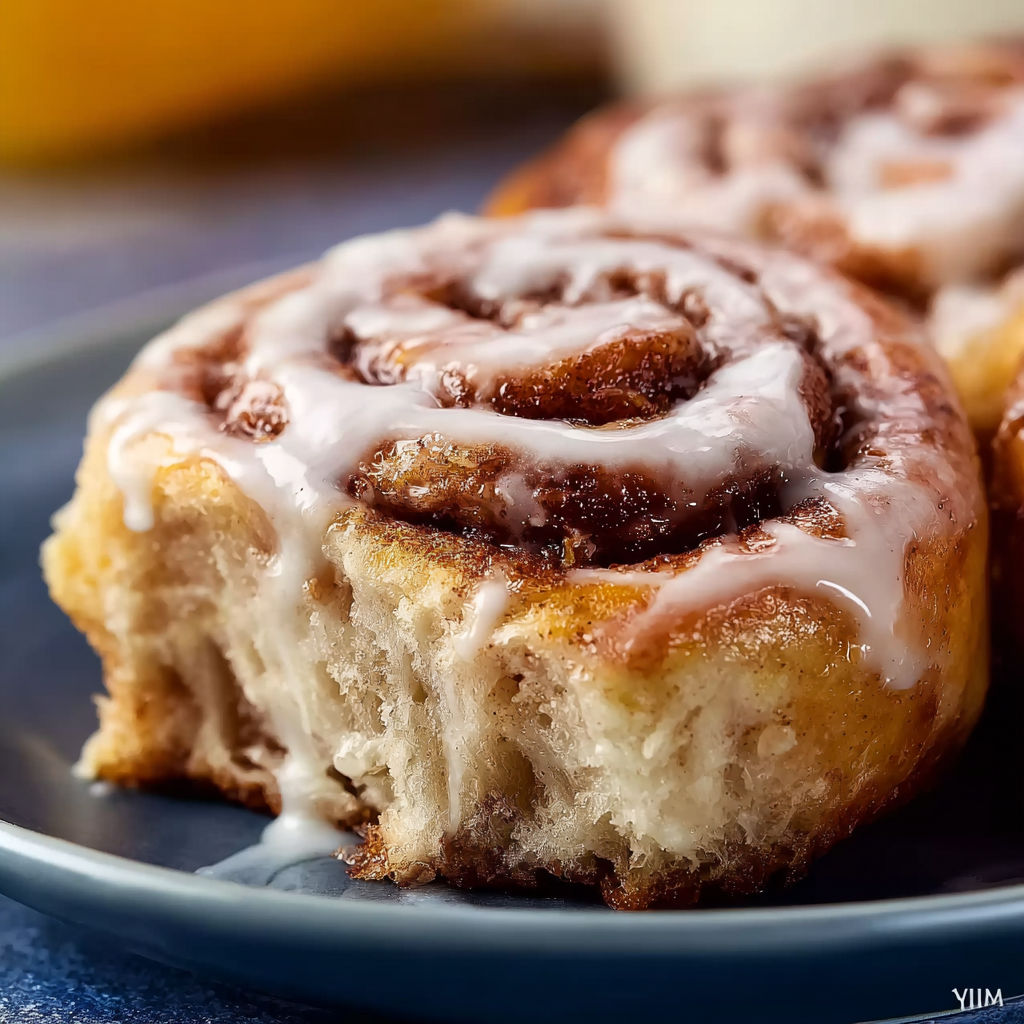A plate of cinnamon rolls.