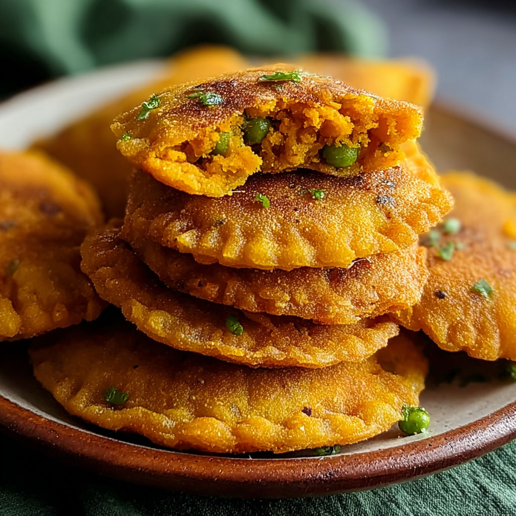 A plate of spiced samosa patties.