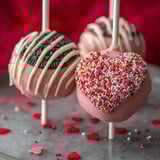 A plate of heart-shaped Oreo pops.