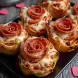 A plate of pizza roses for Valentine's Day.