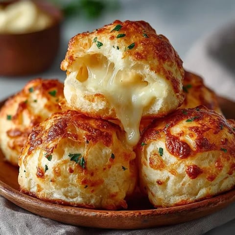 A plate of garlic butter cheese bombs.