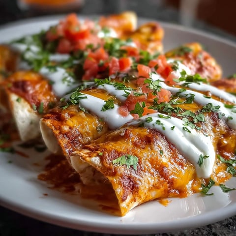 A plate of delicious chicken enchiladas.